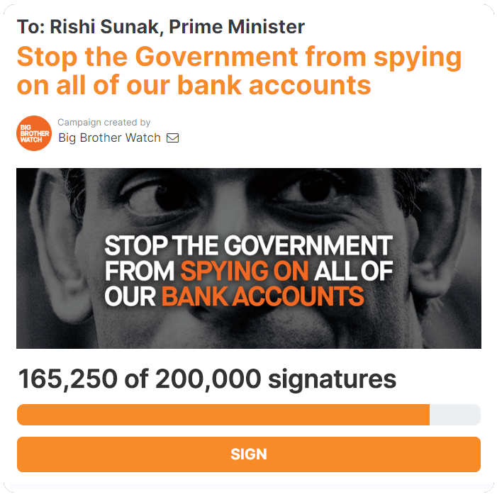 Stop Bank Spying — Big Brother Watch