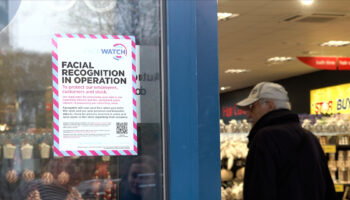 Facewatch sign on shop door