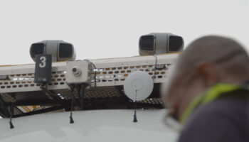 Facial recognition cameras on top of van